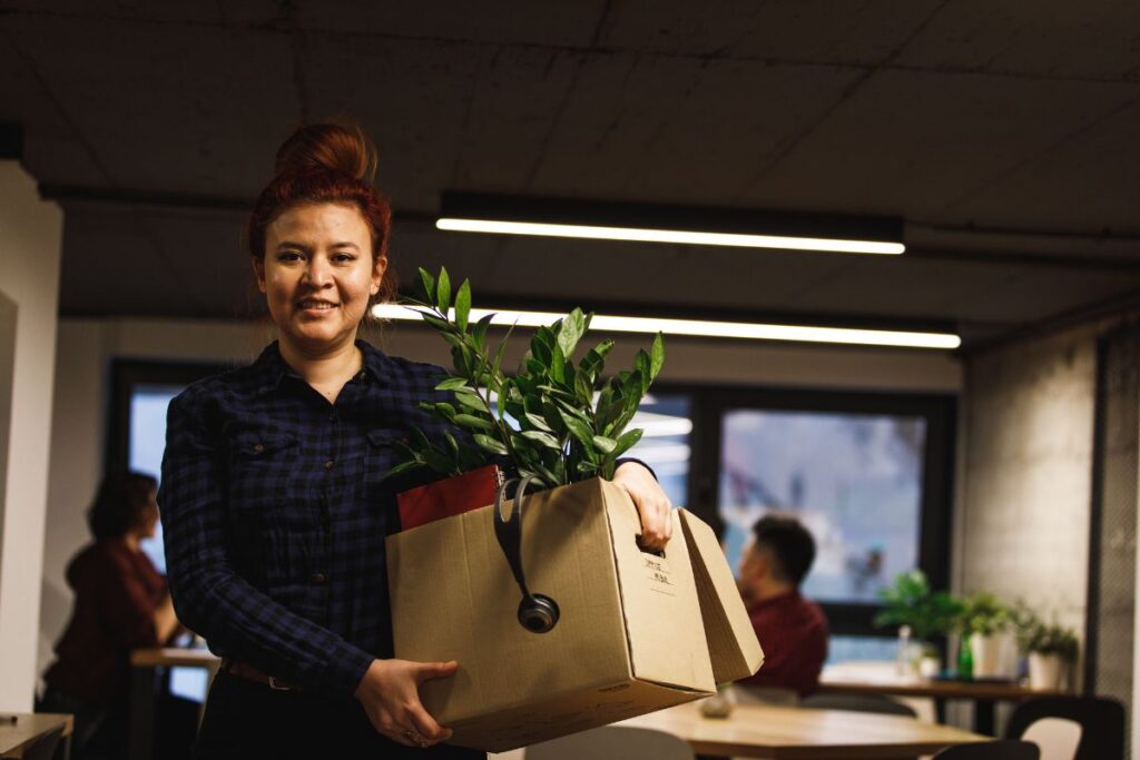 women attending new job